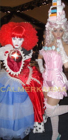 ALICE IN WONDERLAND THEMED ENTERTAINERS TO HIRE - RED QUEEN PERFORMERS AND CAKE TADAH HOSTESS -BIRMINGHAM READING AND LONDON