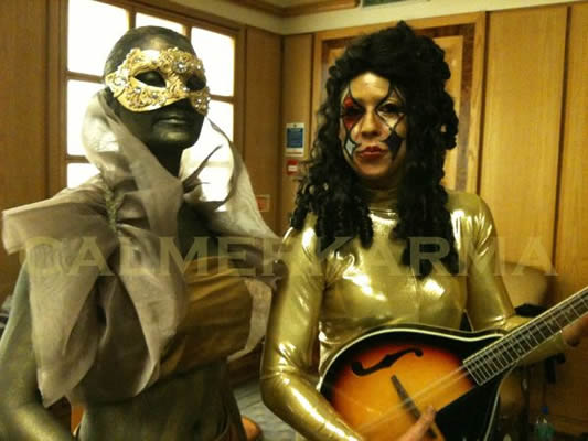 VENETIAN MASKED BALL THEMED ENTERTAINMENT -MASKED STATUE AND LUTE PLAYER
