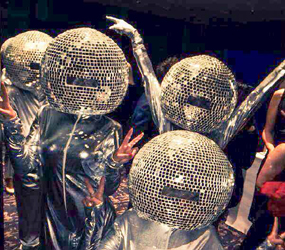 FESTIVAL ENTERTAINMENT - THE DISCO BALL HEAD DANCERS & WALKABOUT FESTIVAL ENTERTAINERS