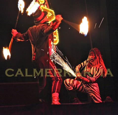 ANGLE GRINDERS AND DRAMATIC FIRE PERFORMERS - DRAMATIC STAGED FIRE PERFORMERS TO HIRE UK
