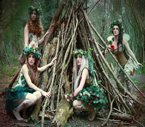 Midsummer theme ideas: ENCHANTED FOREST - WOODLAND FAIRIES PERFORMERS HIRE