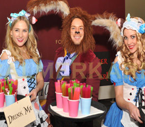 ALICE IN WONDERLAND THEMED DRINKS HOSTESSES AND HOSTS TO HIRE