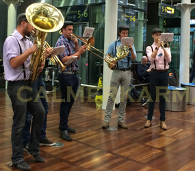 Victorian seaside themed entertainment - walkabout brass band to hire london