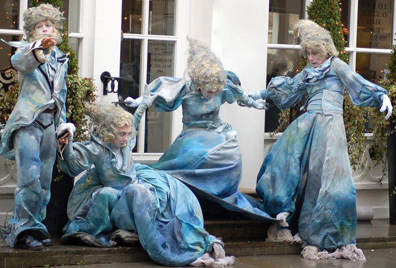 WIND THEMED ENTERTAINMENT - 4 ELEMENTS - BLOWING A GALE WALKABOUT PERFORMANCE ACT TO HIRE UK