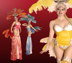 CARNIVAL SHOWGIRLS STILTS TO HIRE