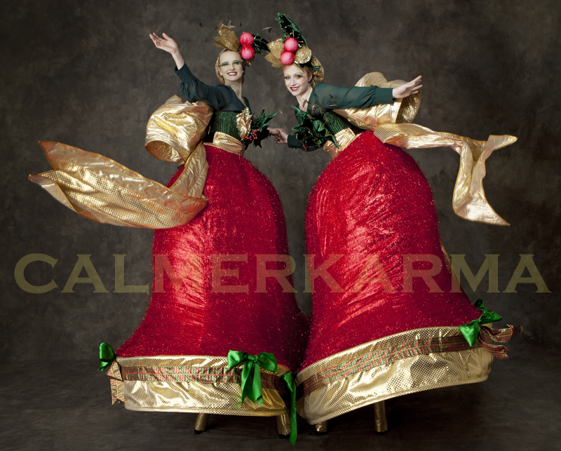 CHRISTMAS THEMED STILTS THE RING A BELLS TO HIRE LONDON MANCHESTER BIRMINGHAM