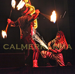 HELLFIRE BESPOKE ANGLE GRINDING AND FIRE SHOW FOR CIRQUE AND CIRCUS THEMED EVENTS - UK AND WORLDWIDE STAGED SHOWS