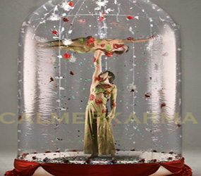 spring themed entertainment - floral acrobatic bubble act to hire 