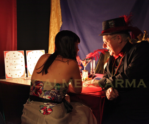 FORTUNE TELLING FOR EVENTS- MOULIN ROUGE THEMED FEATHER READER UK