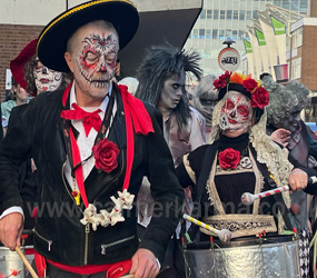 HALLOWEEN DRUMMERS -DAY OF THE DEAD THEMED WALKABOUT DRUMMERS HIRE