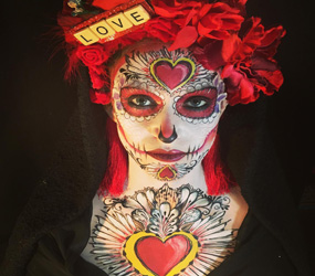 HALLOWEEN MAKEUP ARTISTS TO HIRE -DAY OF THE DEAD TO ZOMBIE PAINTING
