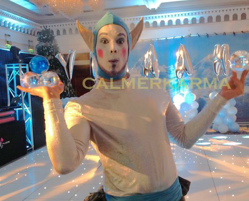 winter wonderland themed entertainers to hire - ice elf snowball juggler