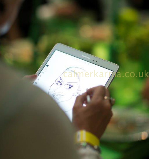 CARICATURISTS TO HIRE FOR EVENTS - IPAD CARICATURISTS UK 