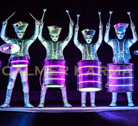 WINTER WONDERLAND THEMED ACTS TO HIRE - DRAMATIC LED DRUMMING TROUPE -MANCHESTER, LONDON, EUROPE