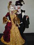Venetian-masquerade themed statues