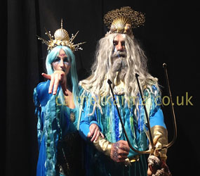 NEPTUNE PERFORMER - under the sea themed entertainment - NEPTUNE GREETER &  MC -Oceans & Underwater themed entertainment to hire 
