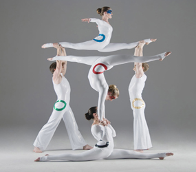 OLYMPIC RINGS THEMED ACROBATIC ACT - STAGED & AMBIENT -TOKYO OLYMPICS THEMED PERFORMERS TO HIRE 