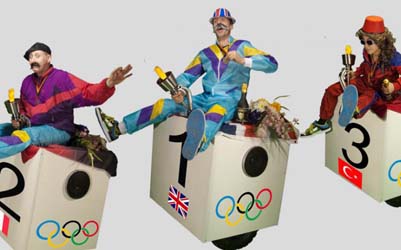 OLYMPICS THEMED ENTERTAINMENT - MOVING MEDAL PODIUMS