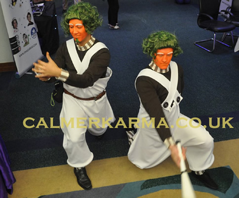 oompa loompa jugglers to hire- willy wonka themed acts