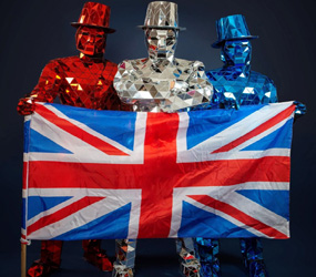 Mirror Men Red Blue silver Book for British Themed parties 
