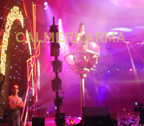 PARIS-CAN-CAN-THEME-SHOWGIRL IN A GIANT CHAMPAGNE GLASS 