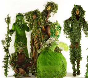 THE WOODLAND FOREST PEOPLE-STILTS-ACROBATS AND MIX AND MINGLE GARDEN THEMED ACT LONDON