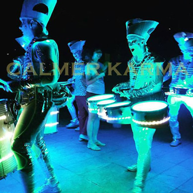 water themed entertainment - eerie water themed LED Drummers UK
