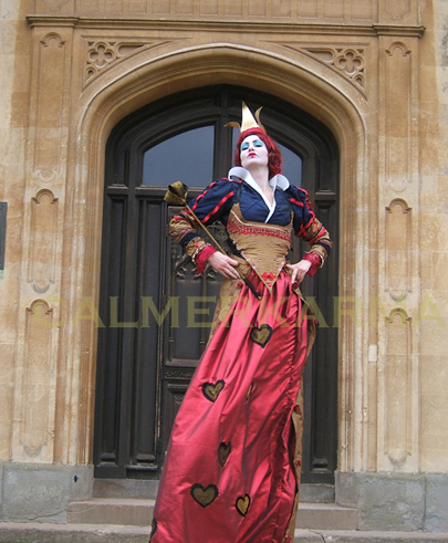 ALICE IN WONDERLAND ACTS TO HIRE- RED QUEEN STILTS