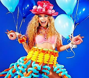 WILLY WONKA THEMED PARTIES BALLOON DRESS MODELS AND HOSTESSES TO HIRE 