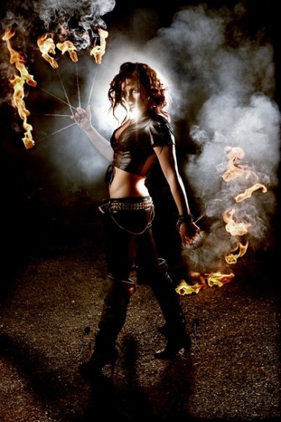 FIRE PERFORMERS TO HIRE - FEMALE FIRE ACTS WITH ATTITUDE - CLUB STYLE FIRE ACTS 