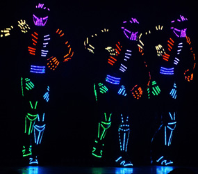  LEd Robot dance troupe -STAGED LED ACTS TO HIRE  hire for events UK