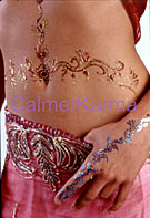 henna tattoos - shown here glamorous glitter henna