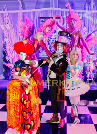 ALICE IN WONDERLAND THEMED ENTERTAINERS TO HIRE - LONDON MANCHESTER BRISTOL UK