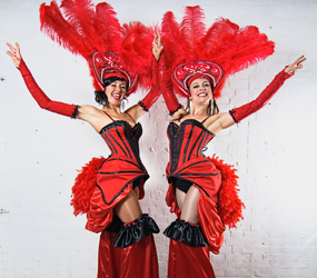 carnival showgirl stilts rouge