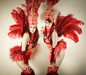carnival feather showgirl stilts uk