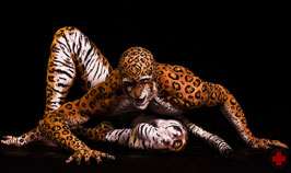 body paint statue-cheetah